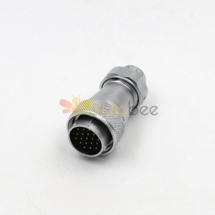 Straight Plug with metal clamping-nut WF24 series 19pin TE Male Plug Aviation Waterproof Connector