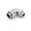 TU Male Plug WF24-12pin IP65 Plug with Angled back shell and Metal Clamping-nut Waterproof Connector