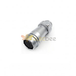 WF24/10pin Straight Jack with metal clamping-nut Female ZE Receptacle Aviation Connector