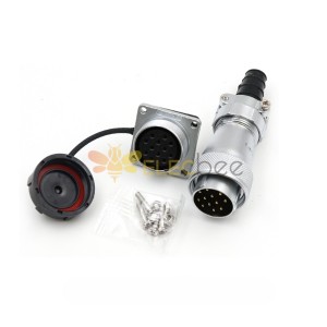 WF24-12pin Aviation Circular Connector Straight Cable TI+Z Male Plug and Female Square Socket Waterproof