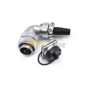 WF24-2pin Aviation Circular Connector Bending Right Angle TV/Z Male Plug and Female Socket Waterproof