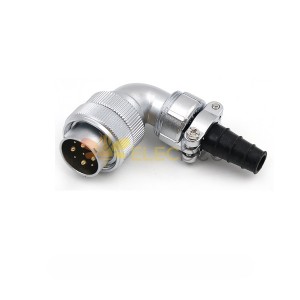 WF24-9pin TV IP65 Plug with cable Clamping plates Right Angle Male Plug Aviation Waterproof Connector
