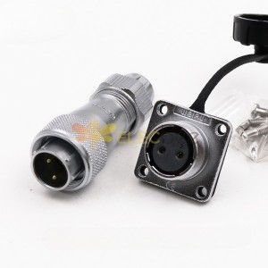 Aviation Waterproof Male Plug and Female Socket TE+Z WF16-2pin Straight Connector