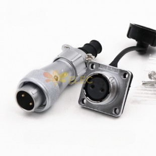 Aviation Waterproof Male Plug and Female Socket TI+Z WF16-2pin Straight cable square Socket Connector