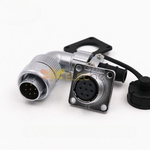 Male Plug and Female Jack Connector 7pin Bending Right Angle TV/Z WF16 Circular Waterproof Connector