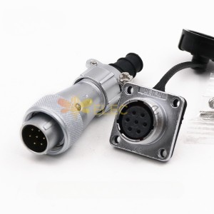 Male Plug and Female Jack Connector 7pin Straight cable square Socket TI+Z WF16 Waterproof Connector