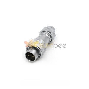 Male Plug TE WF16-2pin IP67 Plug with Straight Metal cable Clamping-nut Waterproof Connector