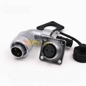 WF16/2pin Male Plug and Female Jack TV/Z Bending Right Angle Circular Connector