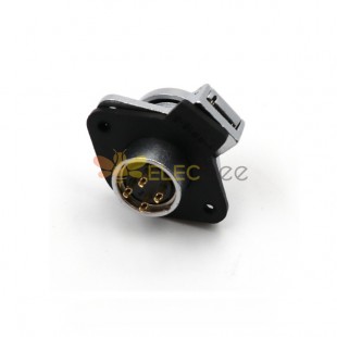 WF16-4pin 2-hole Flange Female Receptacle ZG Jack with Cap Panel Mount Waterproof Connector
