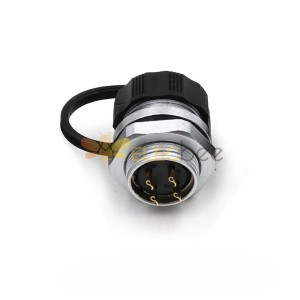 WF16-4芯後螺母頭插座 ZM插座 防水插座圓形連接器