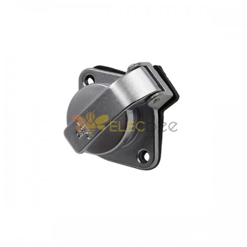 WF16/7pin 2-holr Flange Female ZG Receptacle with Cap Panel Mount Aviation Connector