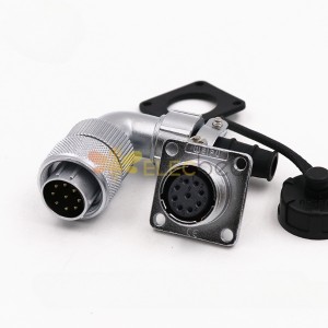 WF16-9pin Aviation Circular Connector Bending Right Angle TV/Z Male Plug and Female Socket Waterproof