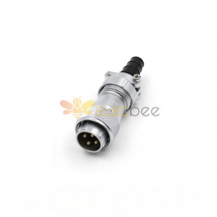 4pin TI Male Plug with cable clamping plates WF20 Straight Plug Waterproof Connector