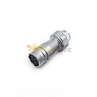 5pin Female Jack WF20 Straight Jack with metal clamping-nut Aviation Waterproof Connector ZE Jack