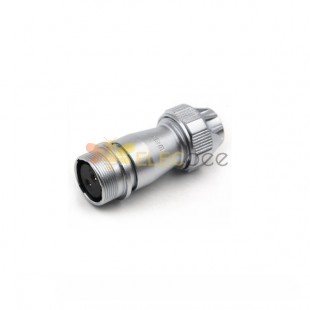 Female Receptacle ZE WF20-2pin Straight Jack with metal clamping-nut Jack Aviation Waterproof Connector