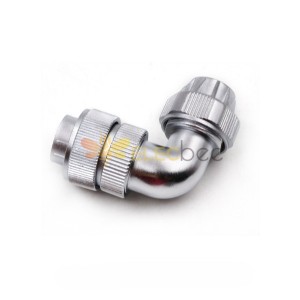 Male Plug 6pin IP65 Plug with Angled shell and Metal cable Clamping-nut WF20 TU Plug Waterproof Connector