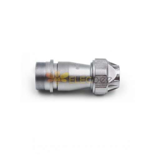 WF20-4pin Straight Jack with metal clamping-nut Female Receptacle ZE Jack Waterproof Circular Connector