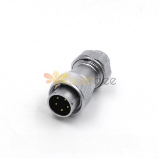 WF20/5pin Straight Plug TE Male Plug with metal clamping-nut Aviation Connector