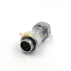 WF20-7pin TE Plug Male Plug with metal clamping-nut Straight Waterproof Aviation Connector