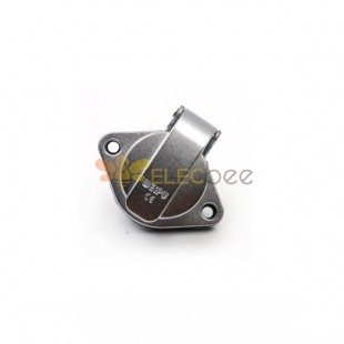 WF20-9pin 2-hole Flange Female Receptacle ZG Jack with Cap Panel Mount Waterproof Connector