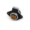 10pin TI+ZG WF28 2-hole Flange Socket with Cap and Straight Male Plug Aviation Waterproof Connector