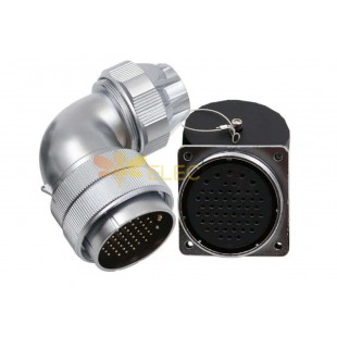 61pin Waterproof Aviation Male Plug and Female Socket TU+Z WF55 series Right Angle Connector
