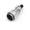 WF48-7 pin Aviation Circular Waterproof Connector Straight Cable TI+Z Male Plug and Female Square Socket