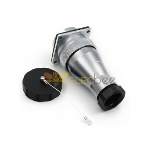 WF48/7pin Straight Male Plug and Square Female Socket TA+Z Aviation Waterproof Connector