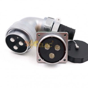 WF55-4pin TV+Z Bending Right Angle Circular Connector Male Plug and Female Socket Connector