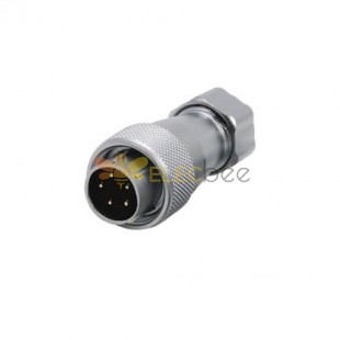 WS16 5pin Male Industrial Connector, 5core waterproof connector, power cable 5wire solder plug (TP, 5pin)