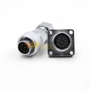 WS16 9Pin Connector TP/Z Square Flange 16mm Chassis Panel Mount Metal Aviation Circular Connector 5A/400V