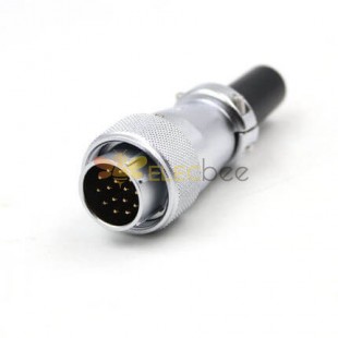 Male Plug With Pvc Sleeve 15 Pin Metallic Cable Wire Connector WS20-TQ