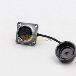 WS20 12Pin Waterproof IP67 Power Connector Female Panel Mount Socket for LCD