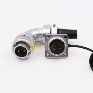 WS20 2PIN Metal Power Connector Power Supply Angled Plug and Panel Mount Socket (TS+Z 2PIN)