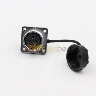 WS20 4Pin Aviation Connector Female Socket Waterproof Metal Threaded Panel M20 Outdoor for LED