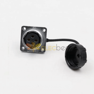 WS20 4Pin Aviation Connector Female Socket Waterproof Metal Threaded Panel M20 Outdoor for LED (WS20, Z, 4pin）