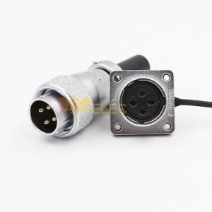 WS20 4Pin Aviation Connector Male Plug Female Socket Waterproof Metal Threaded Panel M20 Outdoor for LED