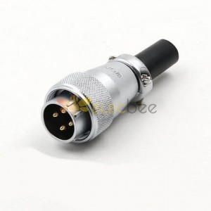 WS20 4Pin Aviation Connector Male Plug Waterproof Metal Threaded Panel M20 Outdoor for LED