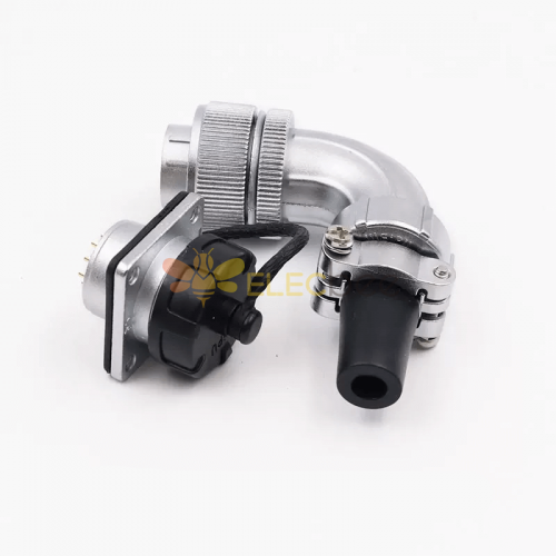 WS20 8Pin Aviation Connector Angled Plug and Panel Mount Metal Threaded Panel M20 Waterproof Connector (TS+Z)