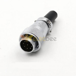 WS20 9Pin Aviation Connector Male Plug Waterproof Metal Threaded Panel M20 Outdoor LED Industrial Equipment