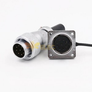 WS20 9Pin Aviation Connector Plug Female Socket Male Waterproof Metal Threaded Panel M20 Outdoor LED Industrial Equipment