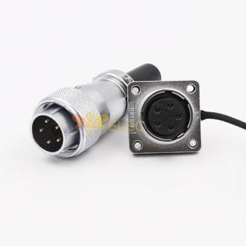 WS20 TQ+Z 5Pin Male Plug and Female Panel Mount Socket 20MM Metal Shell Aviation Connector