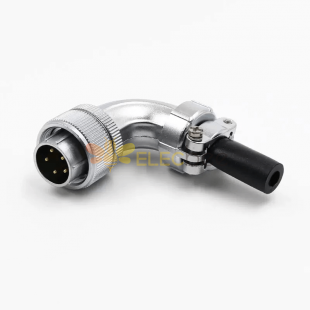 WS20 TS 5Pin Male Plug Angled 20MM Metal Shell Aviation Connector