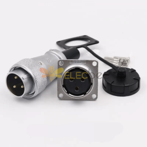 WS24 3pin Waterproof Power connector Plug Socket, 25A 500V 3 Wire aviation cable connector (WS24, TQ+Z)