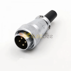 WS24 4Pin Aviation Connector Male Plug Waterproof Metal Threaded Panel M24 Outdoor for LED