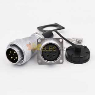 WS24 9pin Industrial Connector, 9core waterproof connector, power cable 9wire solder plug socket