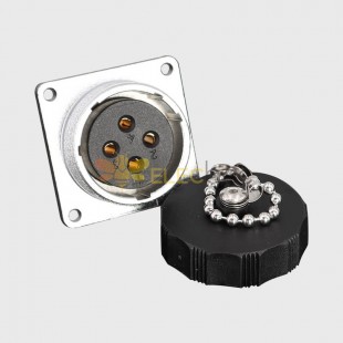 WS28 4Pin Aviation Connector Female Socket Waterproof Metal Threaded Panel M28 Outdoor for LED (WS28, Z）