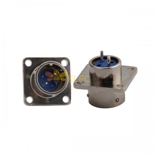 2Pin Circular Connector XS16 Male Flange Mount Socket With 4 Holes