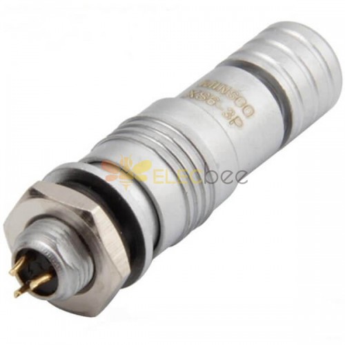 XS6 Circular Micro Conector 3Pin Plug feminino e painel masculino monte soquete