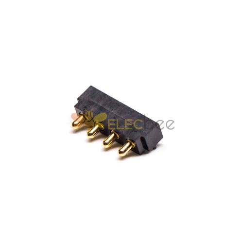 Connettore Pogo a 4 pin Serie multi pin 2,5 mm Tipo piatto a saldare Ottone placcato in oro a 4 pin